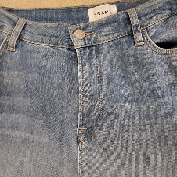 Frame Le Palazzo High Rise Wide Leg Light Wash Blue Jeans Size 33 - Picture 2 of 11